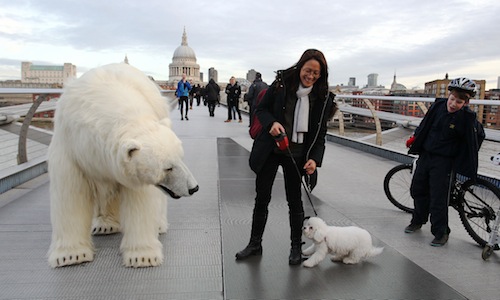 Polar Bear spotted in London to mark the launch of Sky Atlantic’s ‘Fortitude’ – London, Britain 27 Jan 2015