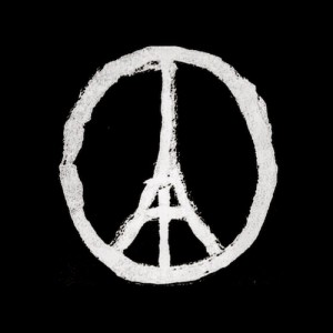 Il simbolo ideato dal designer francese Jean Jullien, icona del sostegno globale alle vittime e alla città