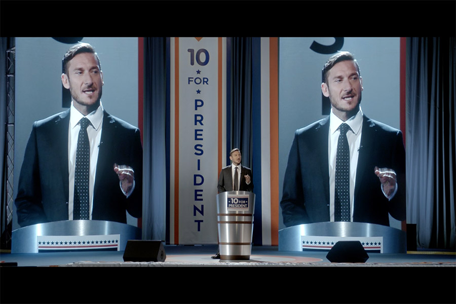 Francesco Totti presidente nel nuovo spot 10eLotto prodotto da Think Cattleya