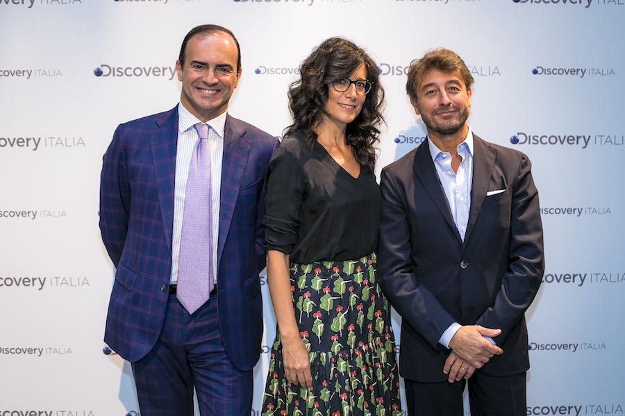 da sx Alessandro Araimo, Laura Caracolli e Giuliano Cipriani discovery italia
