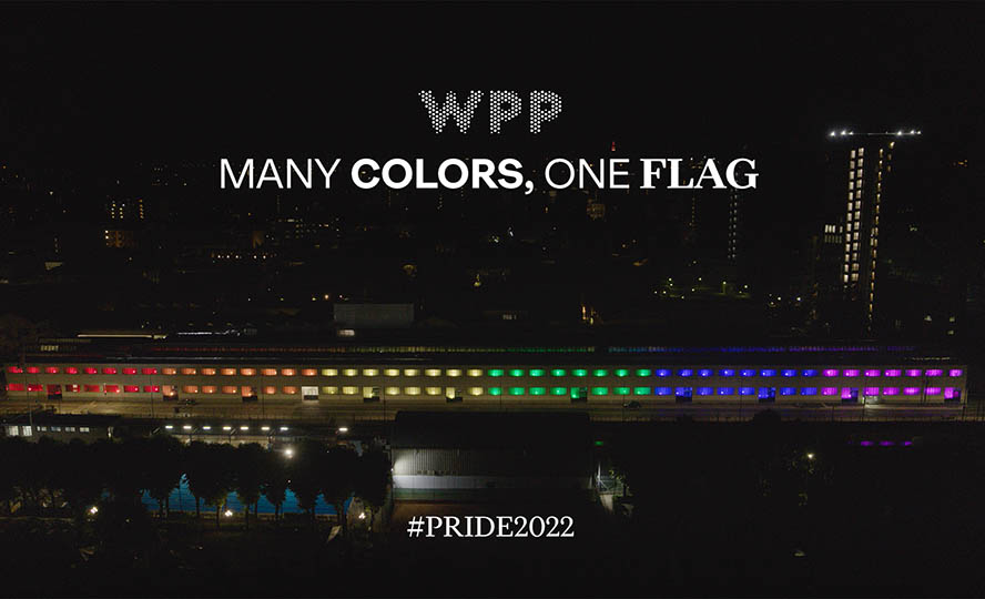 Il Wpp Campus si illumina con la bandiera arcobaleno più lunga di Milano