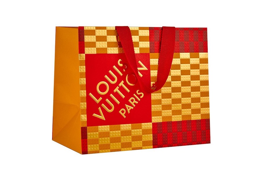 Louis Vuitton replica sulle shopper di Natale il disegno damier