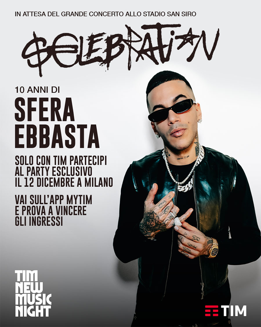 Tim New Music Night porta sul palco Sfera Ebbasta Tim New Music Night porta sul palco Sfera Ebbasta