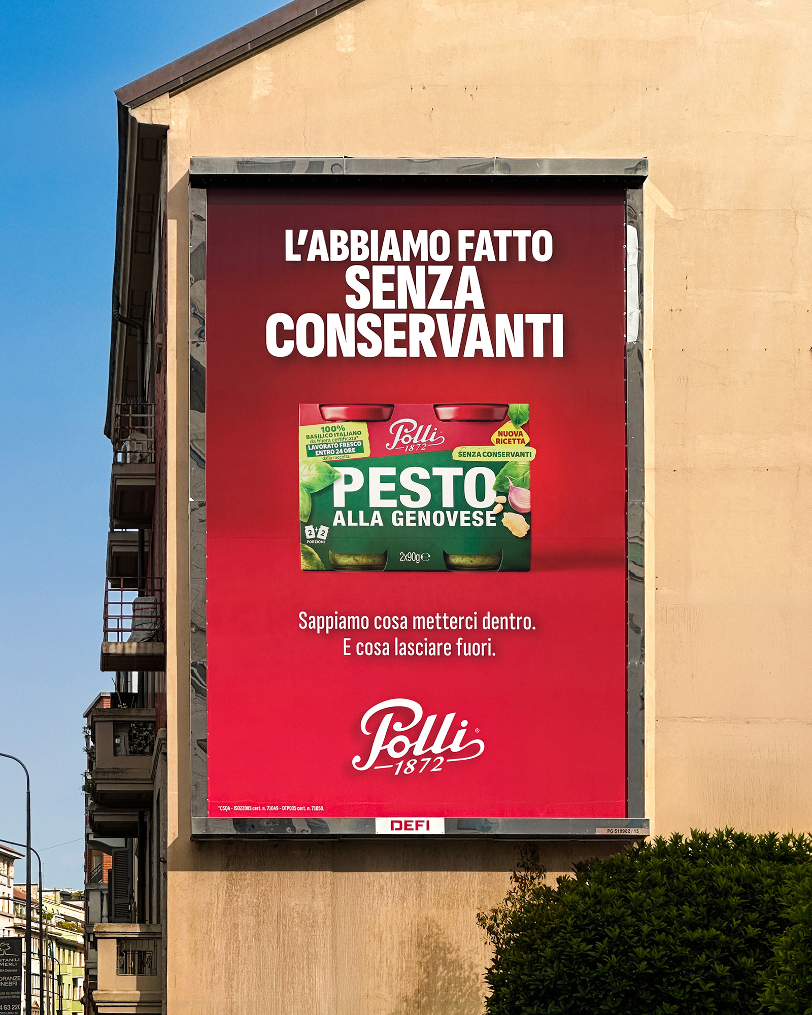 “L’abbiamo fatto senza conservanti”: Al.Ta porta il nuovo pesto Polli in affissione a Milano “L’abbiamo fatto senza conservanti”: Al.Ta porta il nuovo pesto Polli in affissione a Milano