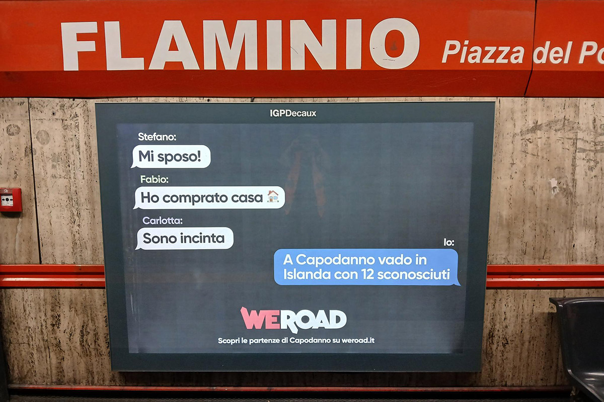 WeRoad torna in affissione a Roma e Napoli: la chat dei trentenni arriva in metro WeRoad torna in affissione a Roma e Napoli: la chat dei trentenni arriva in metro